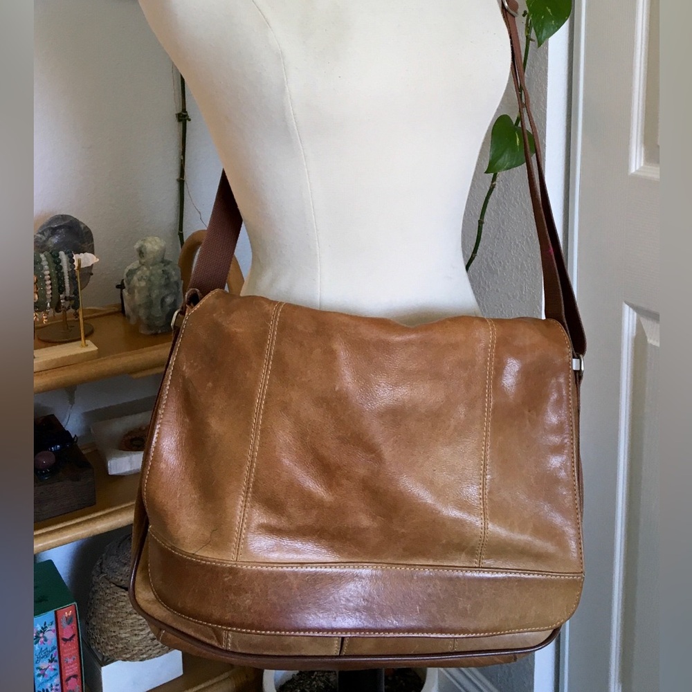 Classic Brown Genuine Leather Messenger Bag